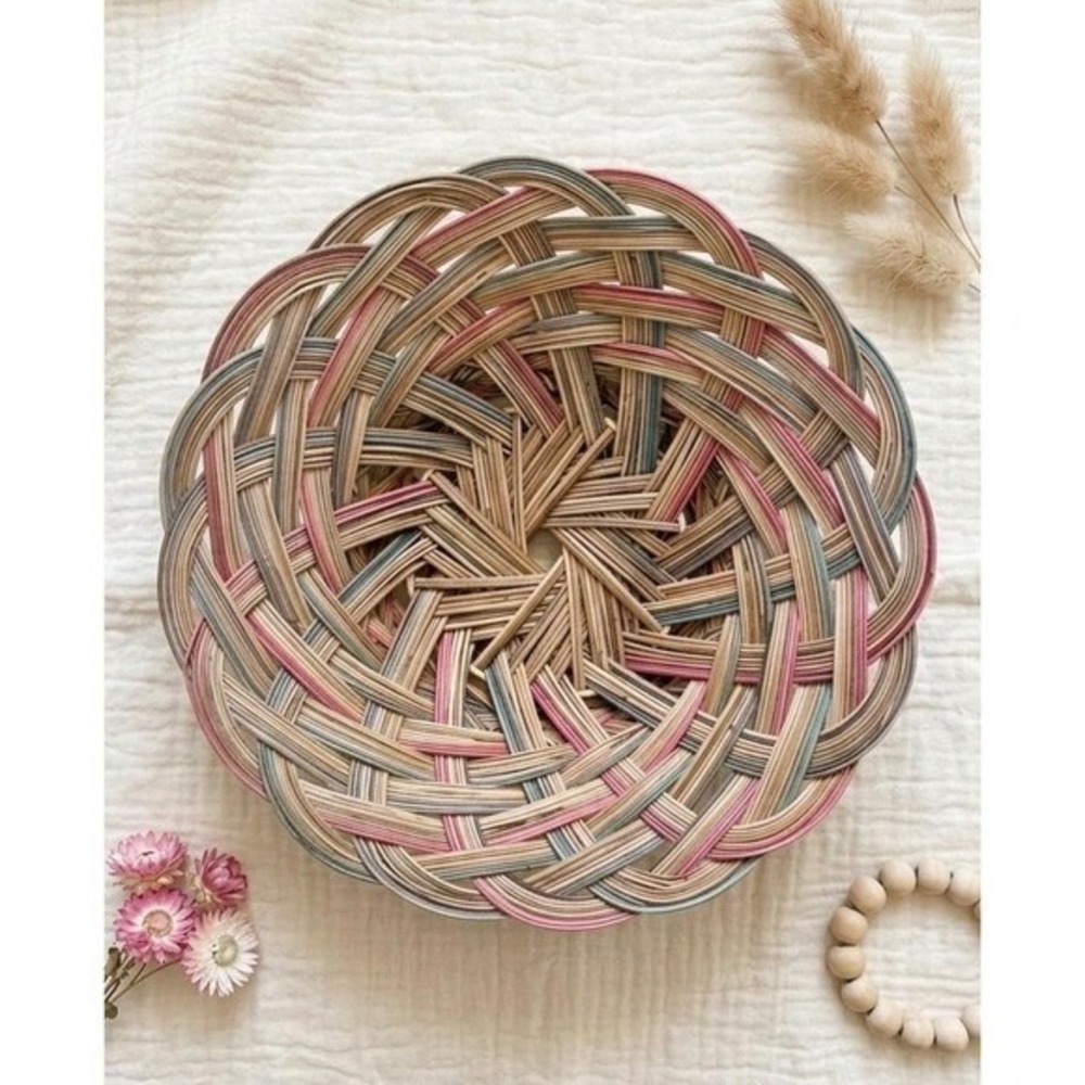 12" Woven Wicker Basket Bowl | Boho Wall Art & Decor